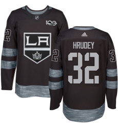 Men's Adidas Los Angeles Kings #32 Kelly Hrudey Premier Black 1917-2017 100th Anniversary NHL Jersey