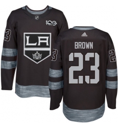 Men's Adidas Los Angeles Kings #23 Dustin Brown Premier Black 1917-2017 100th Anniversary NHL Jersey