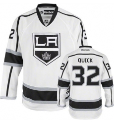 Women's Reebok Los Angeles Kings #32 Jonathan Quick Authentic White Away NHL Jersey