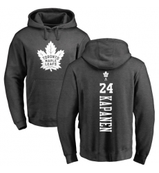 NHL Adidas Toronto Maple Leafs #24 Kasperi Kapanen Charcoal One Color Backer Pullover Hoodie