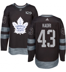 Men's Adidas Toronto Maple Leafs #43 Nazem Kadri Authentic Black 1917-2017 100th Anniversary NHL Jersey