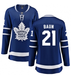 Women's Toronto Maple Leafs #21 Bobby Baun Fanatics Branded Royal Blue Home Breakaway NHL Jersey
