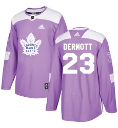 Youth Adidas Toronto Maple Leafs #23 Travis Dermott Authentic Purple Fights Cancer Practice NHL Jersey