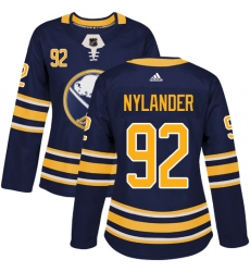 Women's Adidas Buffalo Sabres #92 Alexander Nylander Premier Navy Blue Home NHL Jersey