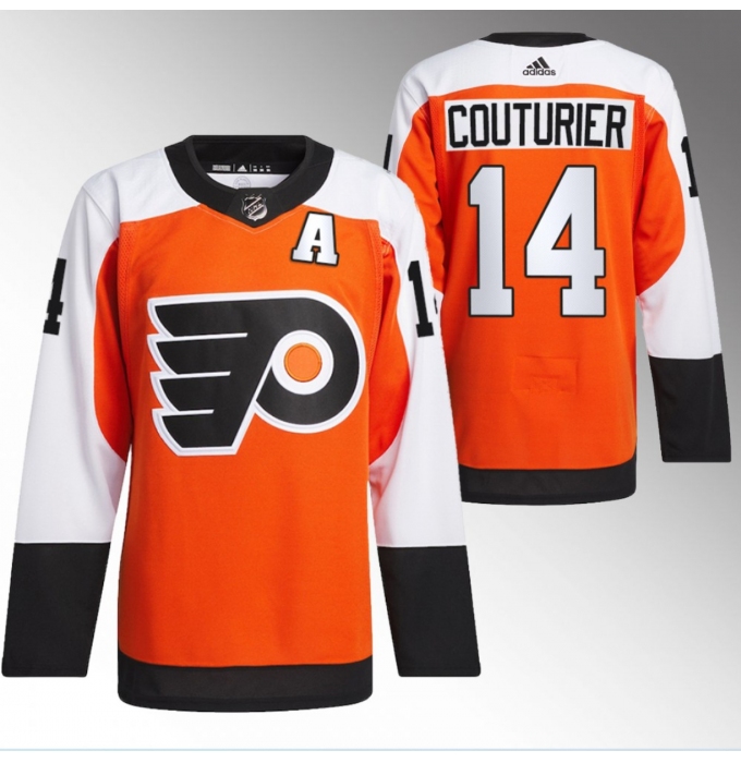 Men's Philadelphia Flyers #14 Sean Couturier 2023-24 Orange Stitched Jersey
