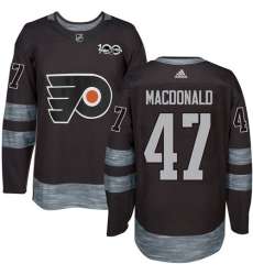 Men's Adidas Philadelphia Flyers #47 Andrew MacDonald Authentic Black 1917-2017 100th Anniversary NHL Jersey