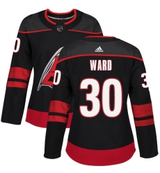 Women's Adidas Carolina Hurricanes #30 Cam Ward Authentic Black Alternate NHL Jersey