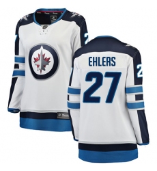 Women's Winnipeg Jets #27 Nikolaj Ehlers Fanatics Branded White Away Breakaway NHL Jersey