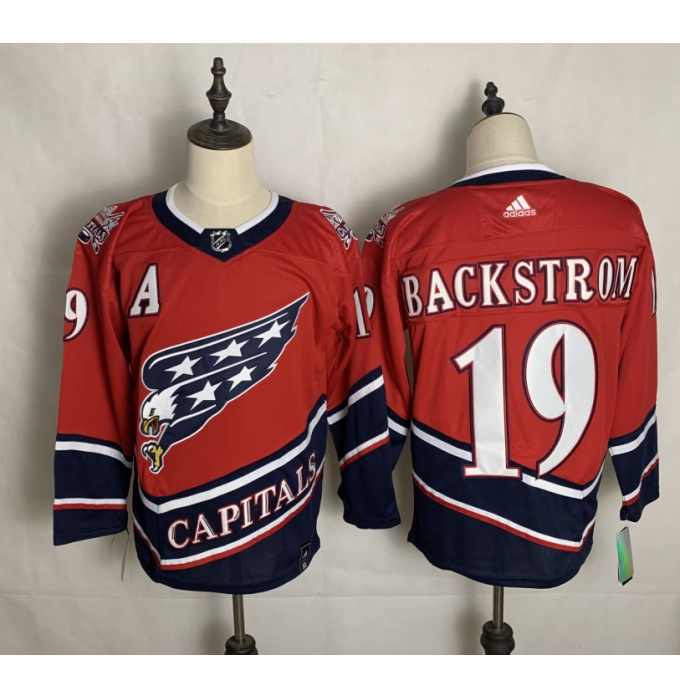 Men's Washington Capitals #19 Nicklas Backstrom Red Authentic Classic Stitched Jersey