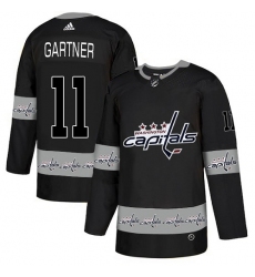 Men's Adidas Washington Capitals #11 Mike Gartner Authentic Black Team Logo Fashion NHL Jersey