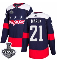 Youth Adidas Washington Capitals #21 Dennis Maruk Authentic Navy Blue 2018 Stadium Series 2018 Stanley Cup Final NHL Jersey