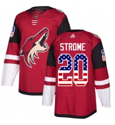 Men's Adidas Arizona Coyotes #20 Dylan Strome Authentic Red USA Flag Fashion NHL Jersey