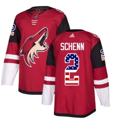 Youth Adidas Arizona Coyotes #2 Luke Schenn Authentic Red USA Flag Fashion NHL Jersey