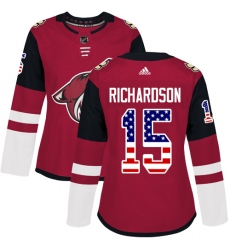 Women's Adidas Arizona Coyotes #15 Brad Richardson Authentic Red USA Flag Fashion NHL Jersey