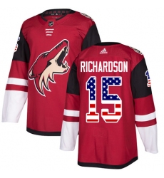 Youth Adidas Arizona Coyotes #15 Brad Richardson Authentic Red USA Flag Fashion NHL Jersey
