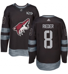 Men's Adidas Arizona Coyotes #8 Tobias Rieder Premier Black 1917-2017 100th Anniversary NHL Jersey