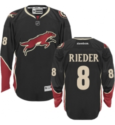 Men's Reebok Arizona Coyotes #8 Tobias Rieder Premier Black Third NHL Jersey