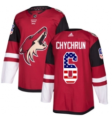 Youth Adidas Arizona Coyotes #6 Jakob Chychrun Authentic Red USA Flag Fashion NHL Jersey