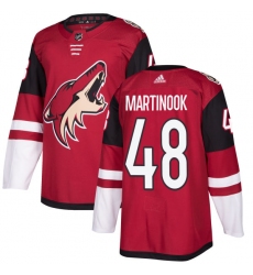 Men's Adidas Arizona Coyotes #48 Jordan Martinook Authentic Burgundy Red Home NHL Jersey