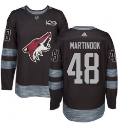 Men's Adidas Arizona Coyotes #48 Jordan Martinook Premier Black 1917-2017 100th Anniversary NHL Jersey