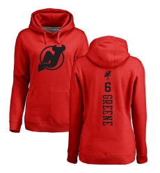 NHL Women's Adidas New Jersey Devils #6 Andy Greene Red One Color Backer Pullover Hoodie