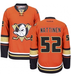 Men's Reebok Anaheim Ducks #52 Julius Nattinen Premier Orange Third NHL Jersey