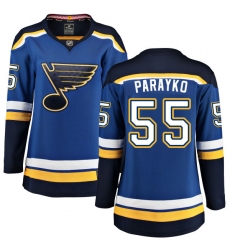 Women's St. Louis Blues #55 Colton Parayko Fanatics Branded Royal Blue Home Breakaway NHL Jersey