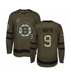 Men's Boston Bruins #9 Johnny Bucyk Authentic Green Salute to Service 2019 Stanley Cup Final Bound Hockey Jersey