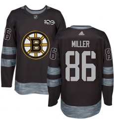 Men's Adidas Boston Bruins #86 Kevan Miller Authentic Black 1917-2017 100th Anniversary NHL Jersey
