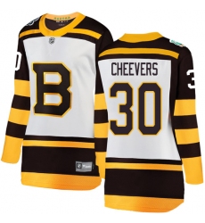 Women's Boston Bruins #30 Gerry Cheevers White 2019 Winter Classic Fanatics Branded Breakaway NHL Jersey