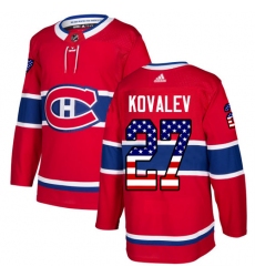 Youth Adidas Montreal Canadiens #27 Alexei Kovalev Authentic Red USA Flag Fashion NHL Jersey