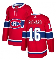Youth Adidas Montreal Canadiens #16 Henri Richard Authentic Red Home NHL Jersey