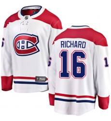 Youth Montreal Canadiens #16 Henri Richard Authentic White Away Fanatics Branded Breakaway NHL Jersey