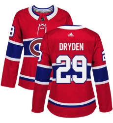 Women's Adidas Montreal Canadiens #29 Ken Dryden Authentic Red Home NHL Jersey
