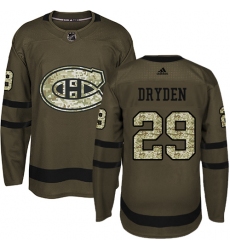 Youth Adidas Montreal Canadiens #29 Ken Dryden Authentic Green Salute to Service NHL Jersey