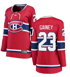 Women's Montreal Canadiens #23 Bob Gainey Authentic Red Home Fanatics Branded Breakaway NHL Jersey