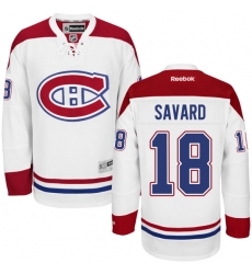 Youth Reebok Montreal Canadiens #18 Serge Savard Authentic White Away NHL Jersey