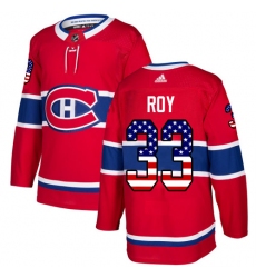 Youth Adidas Montreal Canadiens #33 Patrick Roy Authentic Red USA Flag Fashion NHL Jersey