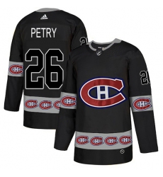 Men's Adidas Montreal Canadiens #26 Jeff Petry Authentic Black Team Logo Fashion NHL Jersey