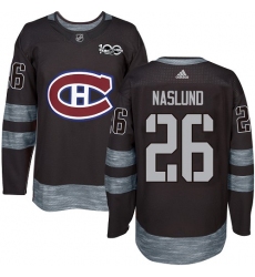 Men's Adidas Montreal Canadiens #26 Mats Naslund Premier Black 1917-2017 100th Anniversary NHL Jersey