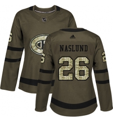 Women's Adidas Montreal Canadiens #26 Mats Naslund Authentic Green Salute to Service NHL Jersey
