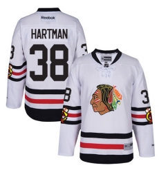 Youth Reebok Chicago Blackhawks #38 Ryan Hartman Authentic White 2017 Winter Classic NHL Jersey