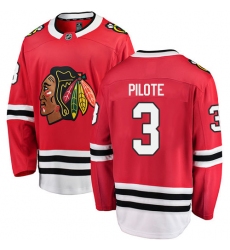 Youth Chicago Blackhawks #3 Pierre Pilote Fanatics Branded Red Home Breakaway NHL Jersey