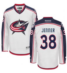 Men's Reebok Columbus Blue Jackets #38 Boone Jenner Authentic White Away NHL Jersey