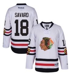 Men's Reebok Chicago Blackhawks #18 Denis Savard Premier White 2017 Winter Classic NHL Jersey