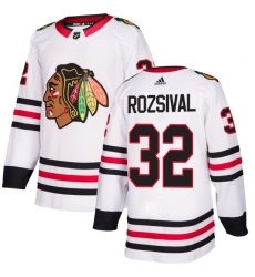 Men's Adidas Chicago Blackhawks #32 Michal Rozsival Authentic White Away NHL Jersey