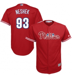 Youth Majestic Philadelphia Phillies #93 Pat Neshek Authentic Red Alternate Cool Base MLB Jersey