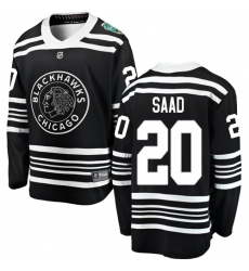 Men's Chicago Blackhawks #20 Brandon Saad Black 2019 Winter Classic Fanatics Branded Breakaway NHL Jersey