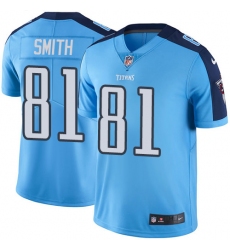 Youth Nike Tennessee Titans #81 Jonnu Smith Elite Light Blue Team Color NFL Jersey