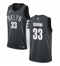 Women's Nike Brooklyn Nets #33 Allen Crabbe Authentic Gray NBA Jersey Statement Edition